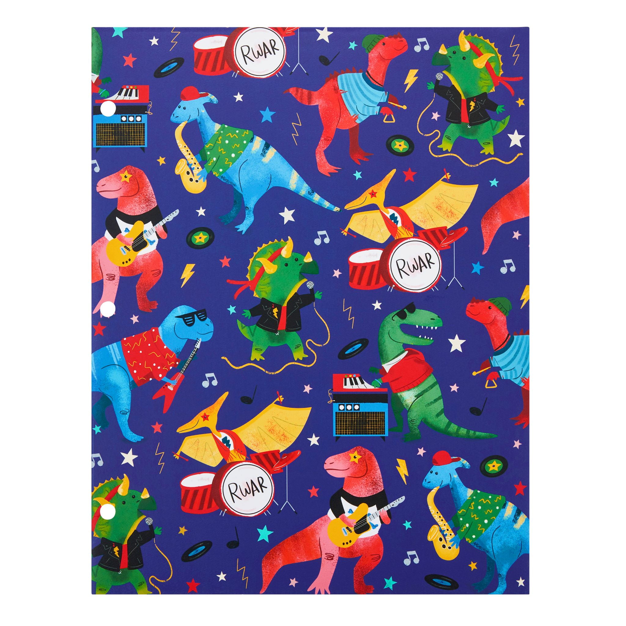 Mintgreen 2 Pocket Paper Folder, Rock Dino, Letter Size Portfolio, 70% Recycled Paper
