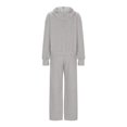 thumbnail image 5 of Kmdttou Track Suits for Women' Fall And Winter Casual Solid Color Fashionable Hooded Top And Wide Leg Drawstring Pants Set Suit on Clearance!, 5 of 7