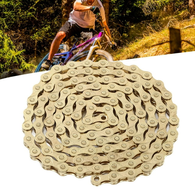 Mountain Bike Chain, 9 Speed Bicycle Chain Strong Tension Rigid Reinforced Structure for Outdoor Cycling
