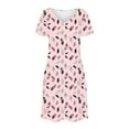 thumbnail image 3 of Dress for Women Plus Size Short-sleeved V-neck Summer Print Casual Dress, 3 of 5