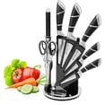 thumbnail image 2 of 9PCS Black Kitchen Knife Set Stainless Steel Hollow Handle Chef Knives Complete Set, 2 of 10