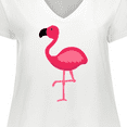thumbnail image 4 of Inktastic Pink Flamingo Women's Plus Size V-Neck T-Shirt, 4 of 5