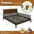 thumbnail image 4 of Acacia Serenity Queen Size Bed Frame, Queen Bed Frame with Headboard 800 lbs Capacity Natural Wood Bed All Mattress Support & No Box Spring Needed, Wood Slats Support Wood Bed Frame Queen, Walnut, 4 of 8