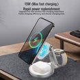 thumbnail image 5 of Cargador inalámbrico rápido con autorrotación magnética de 360 grados 3 en 1 para iPhone/i-Watch/Airpods, estación de carga, 5 of 5