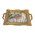 thumbnail image 2 of Espejo Bandeja decorativa Almacenamiento de joyas Centro de mesa multiusos Bandeja de tocador de estilo europeo Bandeja de servicio para el hogar Sala 37cmx23.5cm perfecl  Bandeja de espejo, 2 of 8