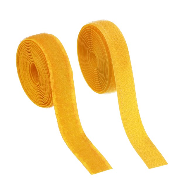 Cinta de gancho y bucle para coser Uxcell, 2 piezas de tiras de sujeción de nailon no adhesivas de 2 yardas color naranja claro