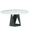 thumbnail image 5 of White 53" Round Table For Dining, Sintered Stone With Black Iron Base, Enhances Aesthetics Of Dining Space 6 To Fouls And Easy Clean, Fits People, 5 of 6