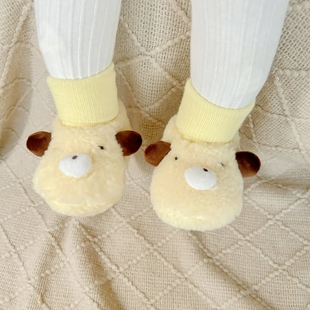 

Cathalem Shoes Baby Size 4 Winter Children Baby Toddler Shoes Boys And Girls Floor Socks Shoes Plush Warm And Comfortable Solid Shoes Yellow 6 Months