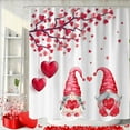 thumbnail image 3 of Cute Valentines Day Gnomes Shower Curtain, Valentine''s Red Pink Heart Tree Love Decor Fabric Shower Curtains Set for Bathroom Decoration with Hooks 72 X 72 Inch Trendy Valentine Hearts Bath Decor, 3 of 6