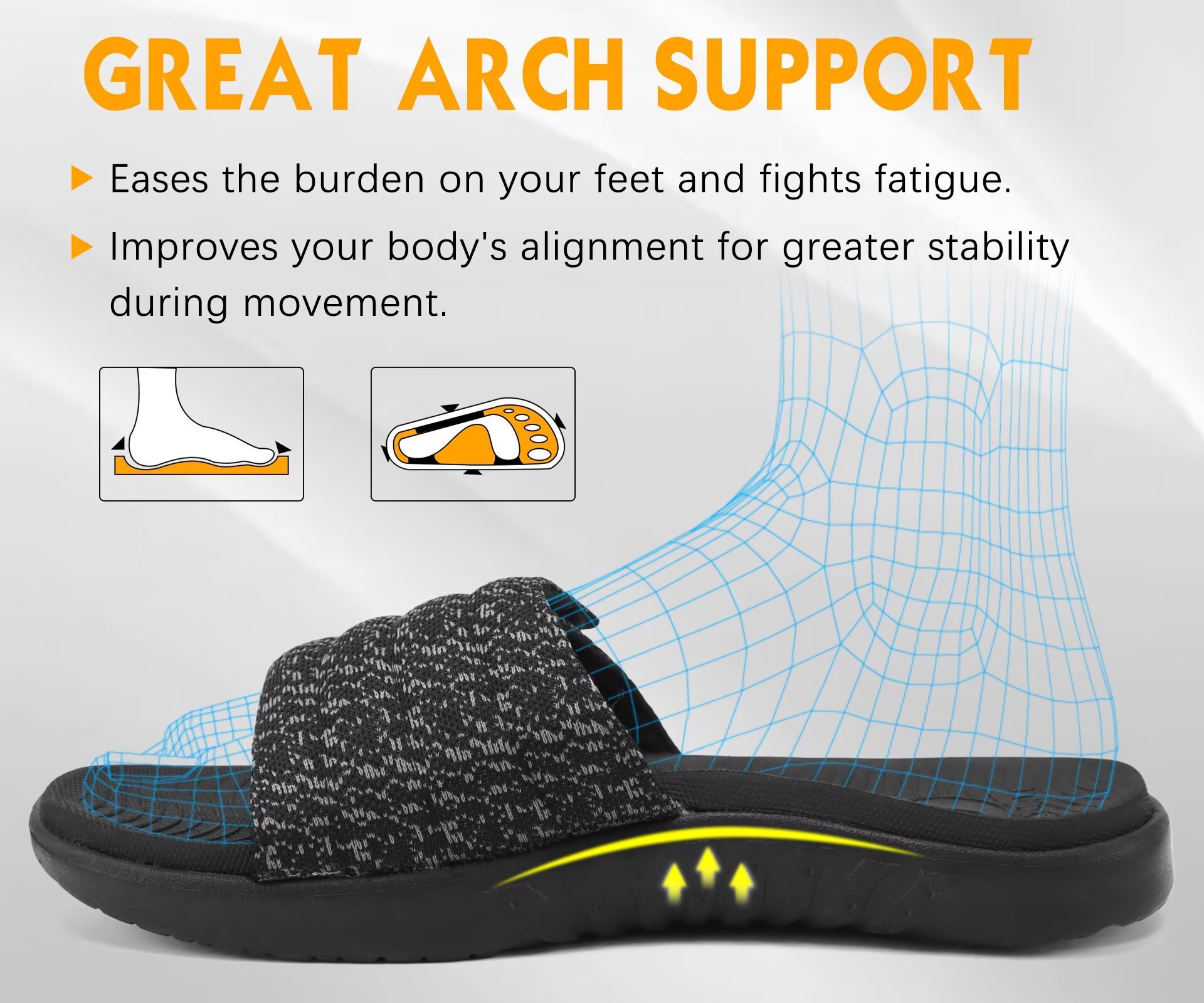 ONCAI Men's Orthotic Arch Support Slides photo 3