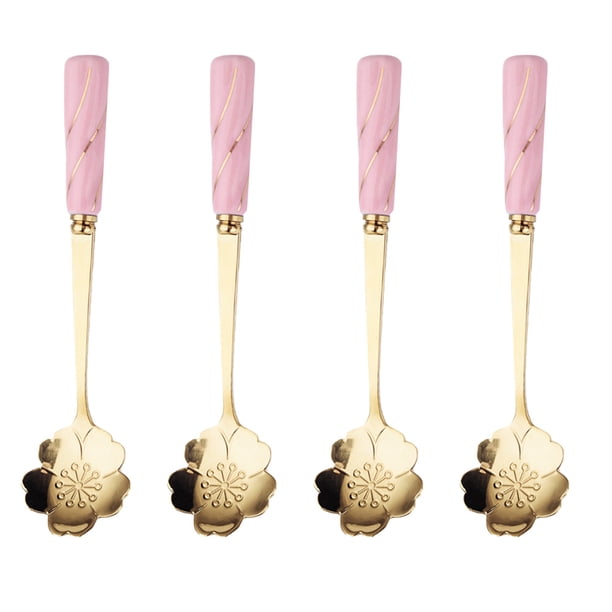 4 unids delicado de café en forma de flor Scoop Cuchara de helado Durable postre cuchara