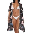 thumbnail image 3 of DISNIMO American Flag Butterfly Print Womens Kimono Swimsuit Cover Ups Summer Casual Loose Beach Coverups Open Front Plus Size Swimwear Cover up, 3 of 6