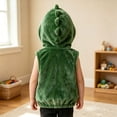 thumbnail image 4 of Hiijoy Boys Halloween Hooded Vest 3D Dinosuar Hood Full Zip Vest Plush Sleeveless Jacket, 4 of 5