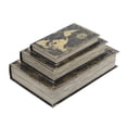 thumbnail image 6 of A&B Home Set of 3 Vintage Style Black and Gold World Map Faux Book Boxes, 6 of 7