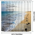 thumbnail image 2 of Ocean Beach Shower Curtain, Seaside Blue Sky White Cloud Sea Wave Seascape Inspirational Quotes Coastal Bathroom Decor, Waterproof Polyester Fabric Shower Curtain, 72x72 Inch, Footprints, 2 of 6