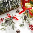 thumbnail image 3 of Dalrosia 2PCS Christmas Mistletoe Decor Artificial Mistletoe Ornament with Red Bow Christmas Hanging Mistletoe Decoration Bouquet Natural Pine Cones Christmas Tree Accessories, 3 of 6