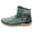 Green, variant on Women's Leather Winter Snow Boots Side Zipper Patchwork Waterproof Vintage Antislip Round Toe Casual Booties Black Size 6.5