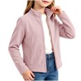 thumbnail image 2 of Samdudou Girls Fleece Jackets Stand Up Collar Zip Tops Fall Winter Warm Outerwear Cozy Plush Coat Long Sleeve Casual Layering Play School Holiday Clothing Size 8-15 Years, 2 of 9