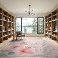 thumbnail image 2 of ODIKA 9'x12' Pink Soft Pastel Floral Elegance Washable Area Rug Chic Botanical Design with Delicate Blooms Low Pile, Flatwoven, for Great Room, Indoor Concept, Large Living, 2 of 7