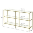 thumbnail image 2 of VASAGLE 51.2” Console Sofa Table with 3 Shelves, Entryway Table with Tempered Glass Shelf, Gold Color, 2 of 7