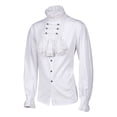 thumbnail image 5 of Zylarhe Men T Shirts Mens Fashion Style Gentleman Shirt Gothic Ruffled Collar Long Sleeves Shirt Corduroy Button up Men, 5 of 9