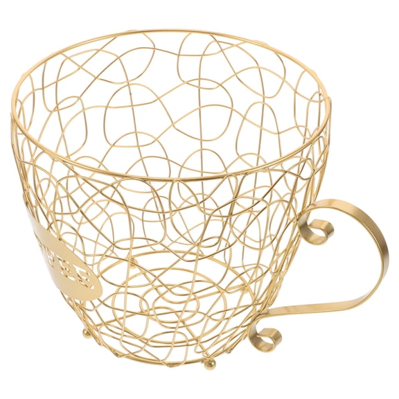 AURARMLET Metal Espresso Capsule Storage Basket Golden Coffee Pod Organizer for Kitchen