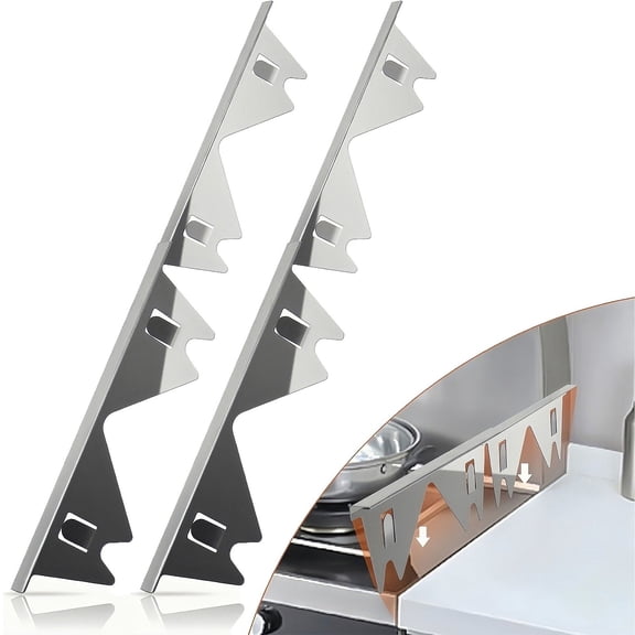 XINGXIANG - 2 Pack Stainless Steel Stove Gap Covers, Adjustable Length 13.8in to 27.5in Kitchen Counter Gap Filler Strips, Heat Resistant Stove Side Covers for Kitchen, Oven, Countertop (Silver)