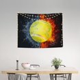 thumbnail image 2 of Kdxio Tennis Ball In Fire And Water Wall Hanging Tapestries Banner For Bedroom College Dorm Home Living Room Party Decor 29X37 In, 2 of 8