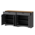 thumbnail image 3 of Farmhouse TV Stand For TVs Up to 70", With 2 Drawers, 2 Cabinets & Adjustable Shelves, For Living Room, Bedroom, 3 Color, 3 of 13
