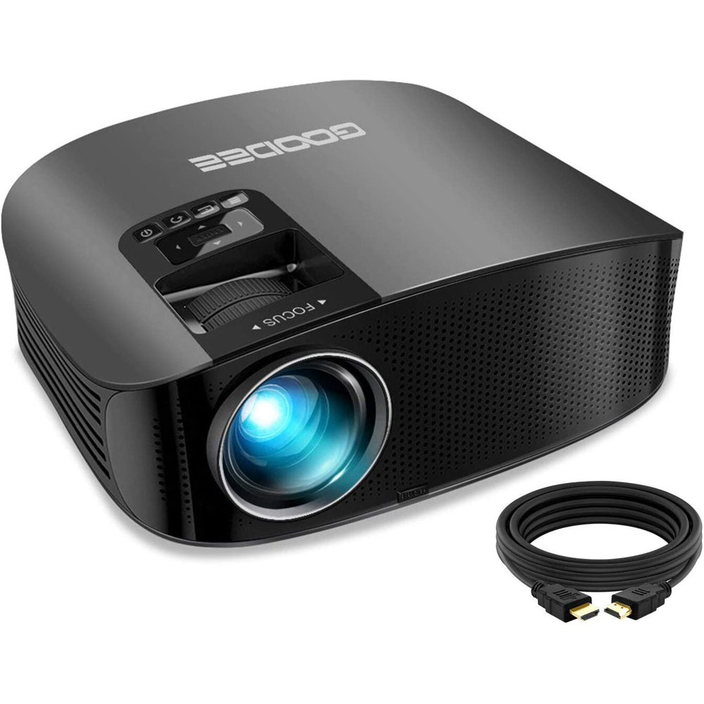 Projector, GooDee 2020 Upgrade HD Video Projector Outdoor Movie