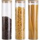 thumbnail image 1 of 3 Pack Glass Pasta Storage Containers - 36 Oz Glass Airtight Food Storage Jars With Bamboo Lids, Tall Spaghetti Jars Set, 1 of 5