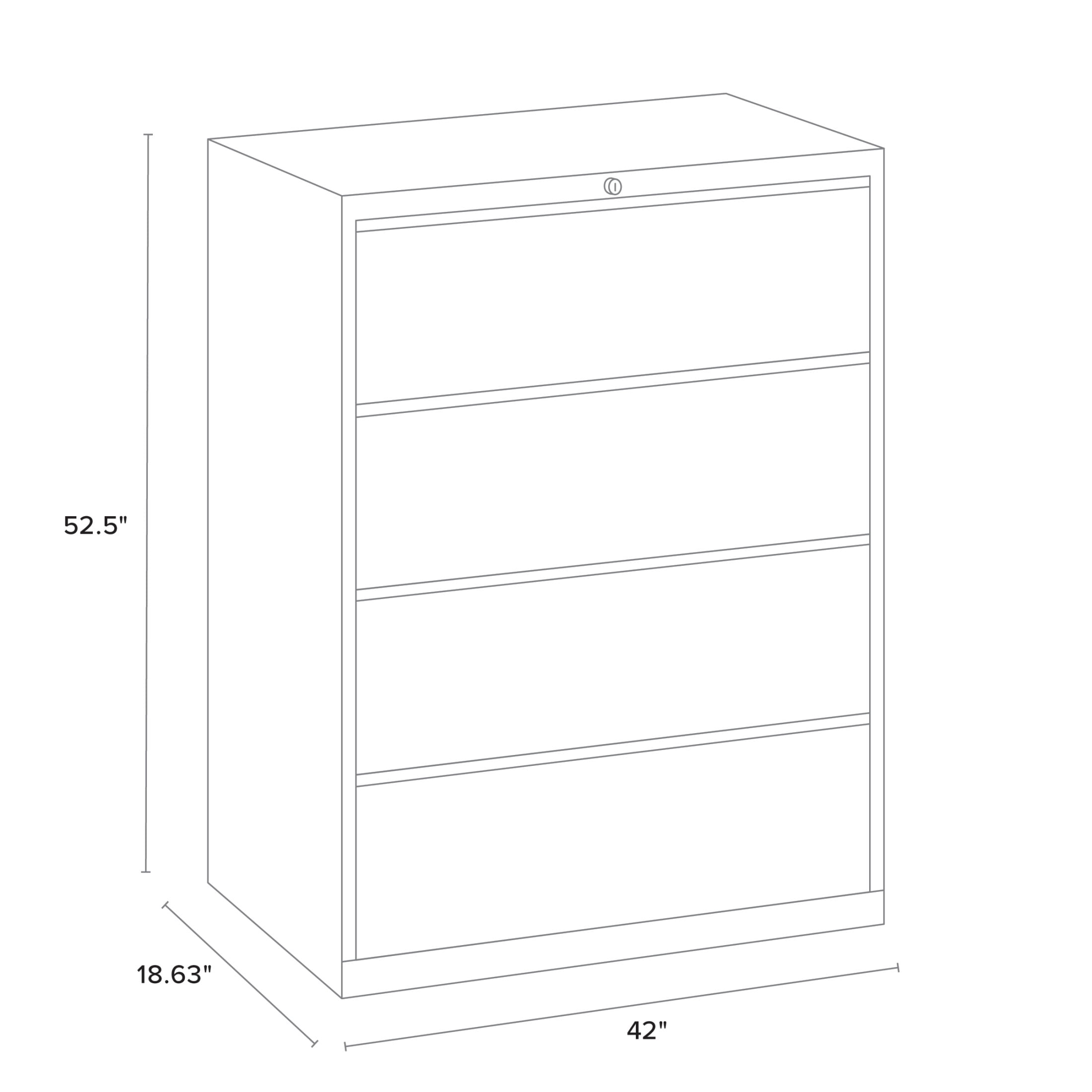 Hirsh 42 inch Wide 4 Drawer Metal Lateral File Cabinet for Home and Office, Holds Letter, Legal and A4 Hanging Folders, Black