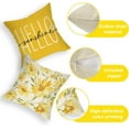 thumbnail image 3 of Sweet Summer Daisy Flower Decorative Throw Pillow Covers 18 x 18 Set of 4, Hello Sunshine Yellow Truck Floral Cushion Case Decor, Seasonal Home Decoration for Sofa Couch, 3 of 5