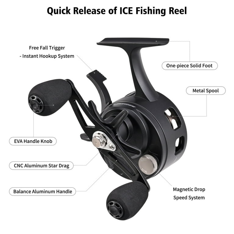 bb ice fishing reel Ice Fishing Reel Large Spool Diameter Ice Fishing Equipment Wear-Resistant  3+1 BB Ice Fishing Gear for Sea Lake Pond Metal Spool