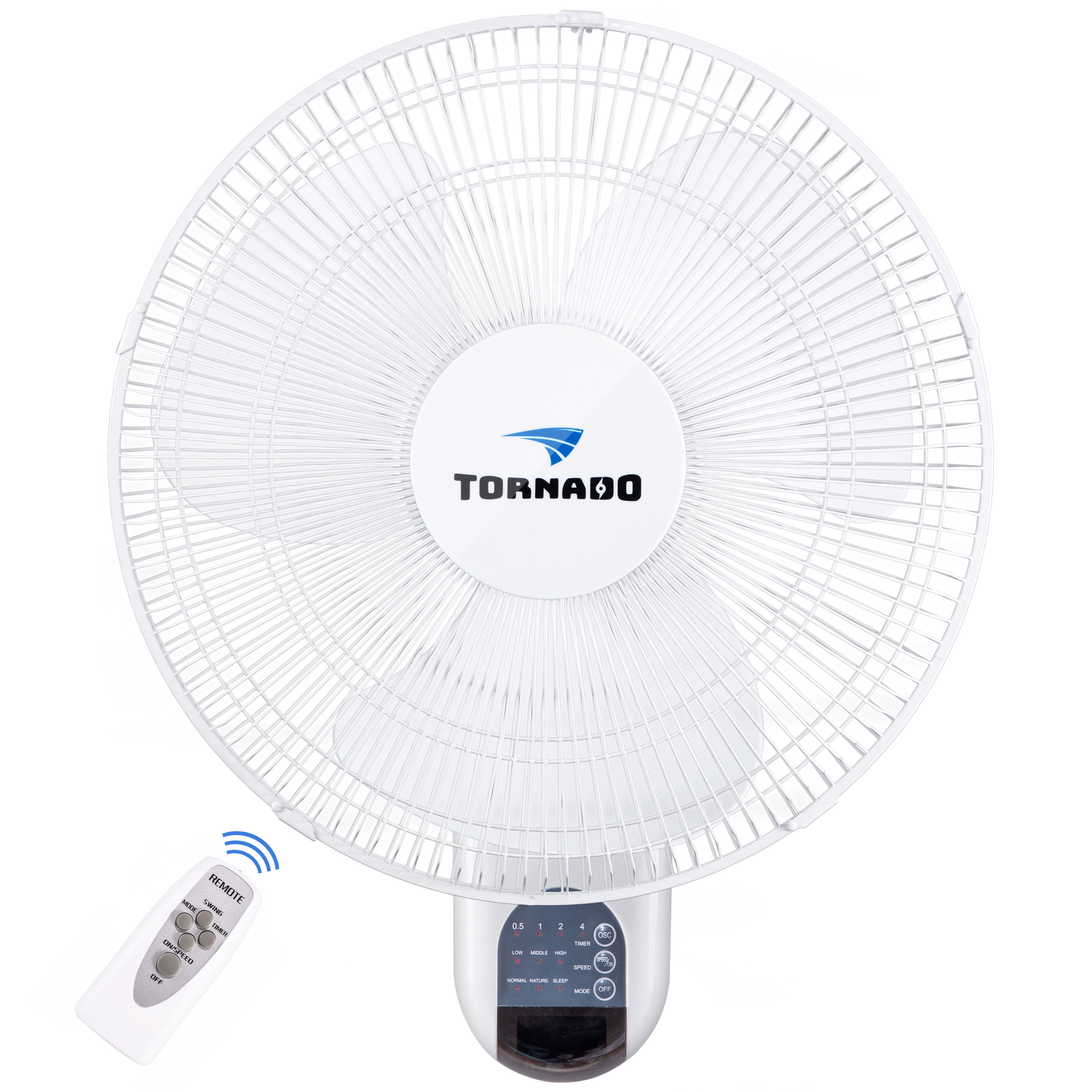 3 Oscillating Settings 3 Speed Settings UL Safety Listed Remote Control Included Tornado 16 Inch Digital Wall Mount Fan 65 Inches Power Cord 