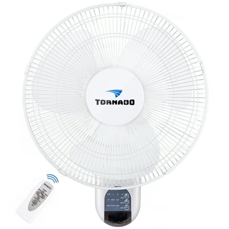 

Tornado Wall Mount Fan - 16 Inch Wall Fan Remote Control Included - 3 Speed Settings - UL Listed