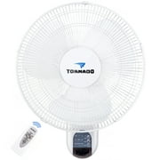 Tornado 16 Inch Digital Wall Mount Fan - Remote Control Included - 3 Speed Settings Wall Fan - 3 Oscillating Settings - 65 Inches Power Cord - UL Listed