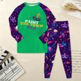thumbnail image 2 of Huesdet Ensemble pour Tout-Petits Garçons et Filles Pantalon Long Régulier à Manches Longues Col Rond Imprimé 3D (5-6 Ans, Vert), 2 of 4