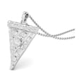 thumbnail image 2 of 925 Argent Sterling 3mm Rond Moissanite Diamant Trillion Forme Femmes Collier, 2 of 3