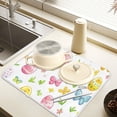 thumbnail image 2 of Yayeee Dish Drying Mat for Kitchen Counter 18" x 24" Microfiber Super Absorbent Coffee Decorative Pad, Colorful Easter Eggs, 2 of 9