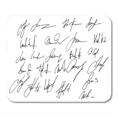 SIDONKU Handwriting Black Name Collection of 25 Signatures Sign Document Mousepad Mouse Pad Mouse Mat 9x10