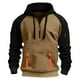 thumbnail image 2 of pstuiky Camisas para hombre de manga larga, Sudadera deportiva informal con capucha y retazos para hombre, de manga larga, estilo blusa tops de invierno para hombre xxl, 2 of 5