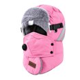 thumbnail image 2 of vzibsiv Winter Hats for Womens and Mens Windproof Trapper Hat with Detachable Mask and Goggles Fleece Lined Ski Cap Pink, 2 of 6