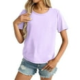 thumbnail image 2 of WTXUE T Shirts for Women Short Sleeve Shirts for Women Womens Workout Tops Oversized T Shirts Loose Fit Crewneck Short Sleeve Top Crop Tops for Women T Shirts for Women Loose Fit Tunic Tops B Xl, 2 of 5