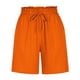 thumbnail image 4 of Pantalones cortos deportivos informales Augper de color liso para mujer con cordón y bolsillo, 4 of 8