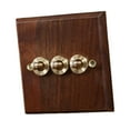 thumbnail image 3 of simhoa Wooden Lighting Switch Plate Premium Outlet Panel for Hotel Kitchen Room Three Levers, 3 of 8