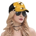 thumbnail image 5 of Disketp Cute Bee Butterfly Yelllow Print Trucker Hat Men Women - Mesh Baseball SnapBack Cap, 5 of 7