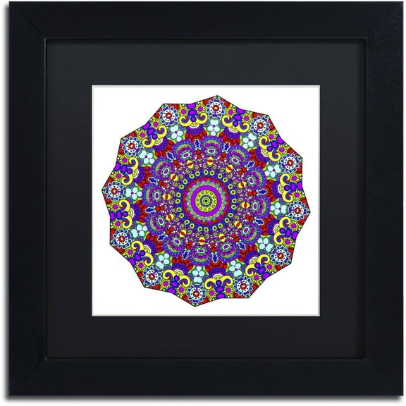 Trademark Fine Art "The Sigh Mandala" Canvas Art by Kathy G. Ahrens, Black Matte, Black Frame