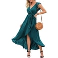 thumbnail image 2 of Vestido largo con cuello en V y estampado floral de verano para mujer Vestidos maxi largos bohemios fluidos Sincero Hogar, 2 of 5