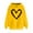 Yellow, variant on Xunlbb Sweatshirt for Women,Women's Comfortable Sweater Heart Pattern Printed Women's Hooded Pocket Drawstring Sweater,Size S-2XL